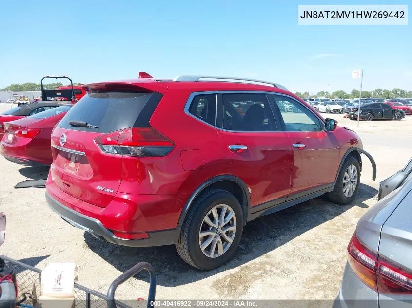 2017 Nissan Rogue S/Sl/Sv VIN: JN8AT2MV1HW269442 Lot: 40416922