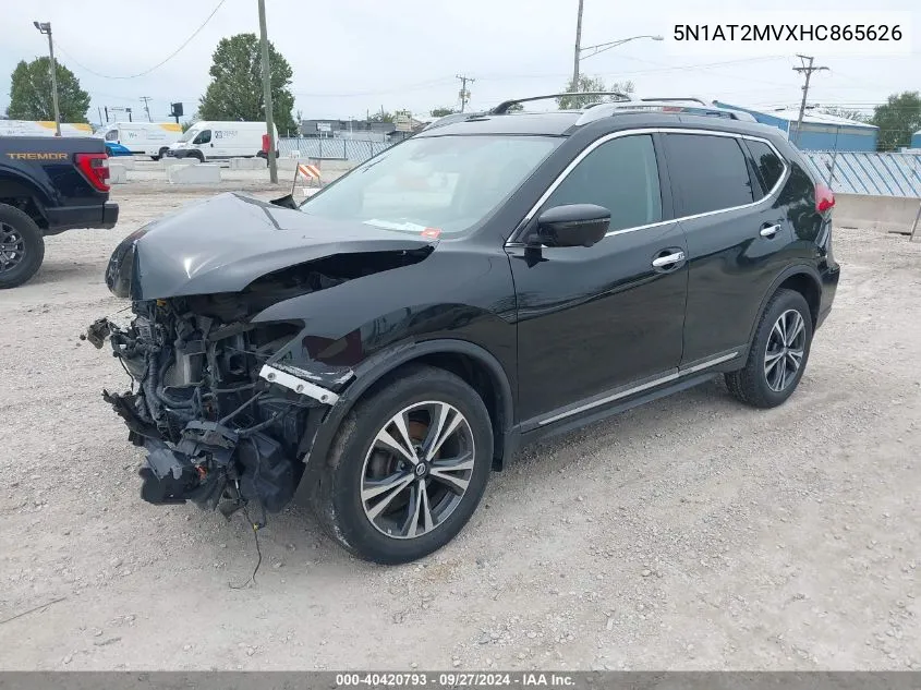 2017 Nissan Rogue Sl VIN: 5N1AT2MVXHC865626 Lot: 40420793