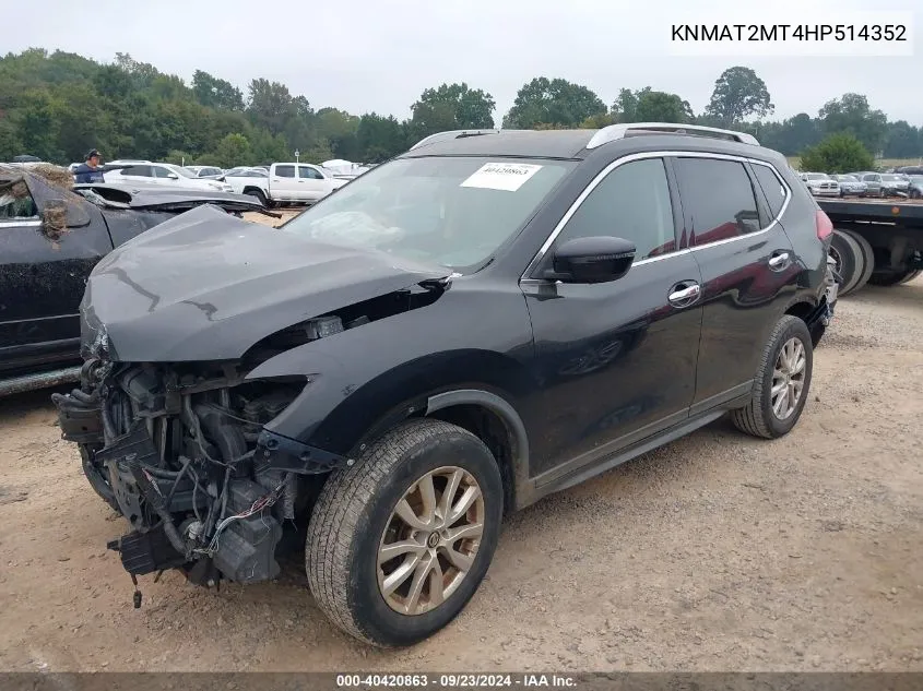 KNMAT2MT4HP514352 2017 Nissan Rogue Sv