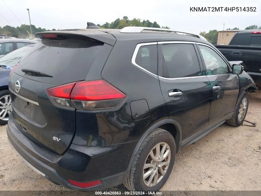 KNMAT2MT4HP514352 2017 Nissan Rogue Sv