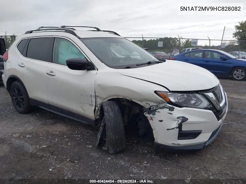 2017 Nissan Rogue Sv VIN: 5N1AT2MV9HC828082 Lot: 40424454