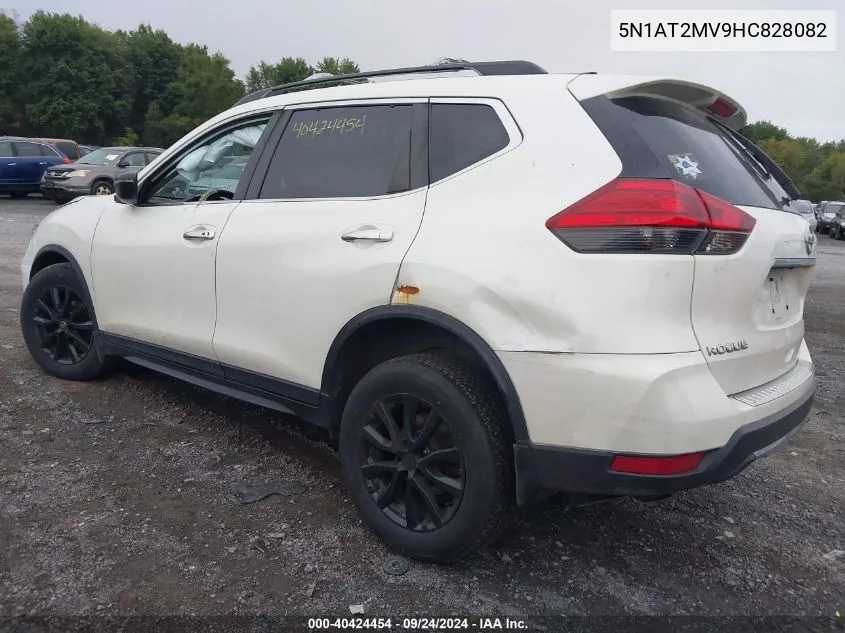 2017 Nissan Rogue Sv VIN: 5N1AT2MV9HC828082 Lot: 40424454