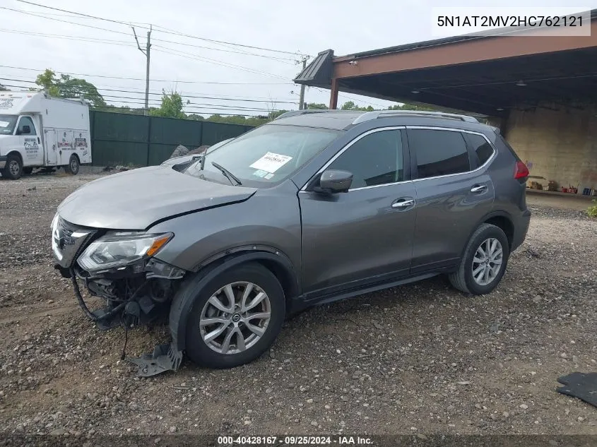 2017 Nissan Rogue Sv VIN: 5N1AT2MV2HC762121 Lot: 40428167