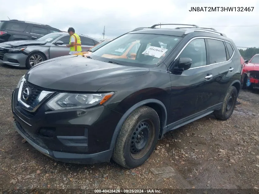 2017 Nissan Rogue S VIN: JN8AT2MT3HW132467 Lot: 40428426