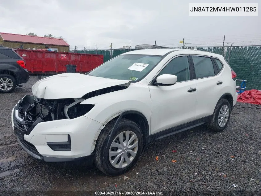 2017 Nissan Rogue S VIN: JN8AT2MV4HW011285 Lot: 40429716