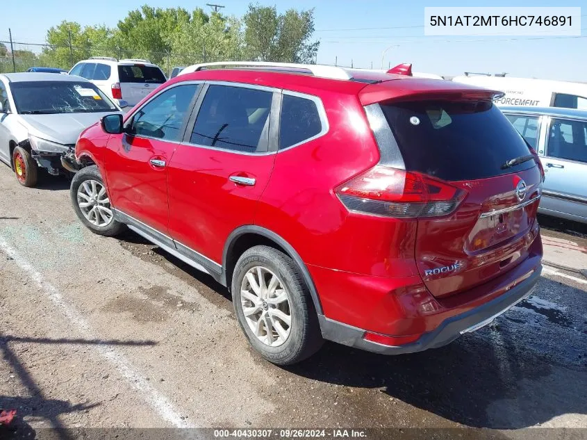 2017 Nissan Rogue S/Sl VIN: 5N1AT2MT6HC746891 Lot: 40430307