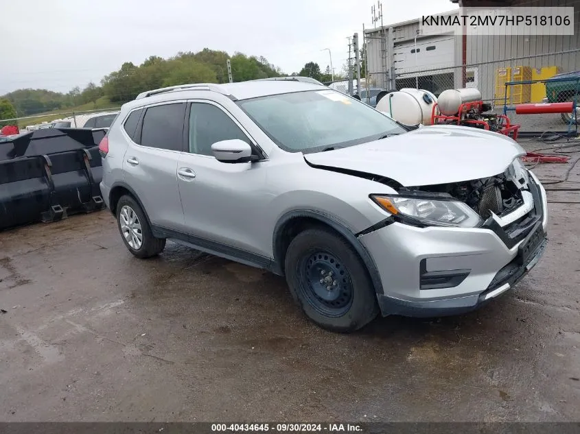 2017 Nissan Rogue S VIN: KNMAT2MV7HP518106 Lot: 40434645