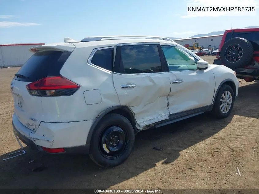 2017 Nissan Rogue Sv VIN: KNMAT2MVXHP585735 Lot: 40436139