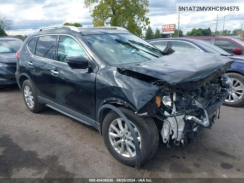 2017 Nissan Rogue Sv VIN: 5N1AT2MVXHC894575 Lot: 40436536