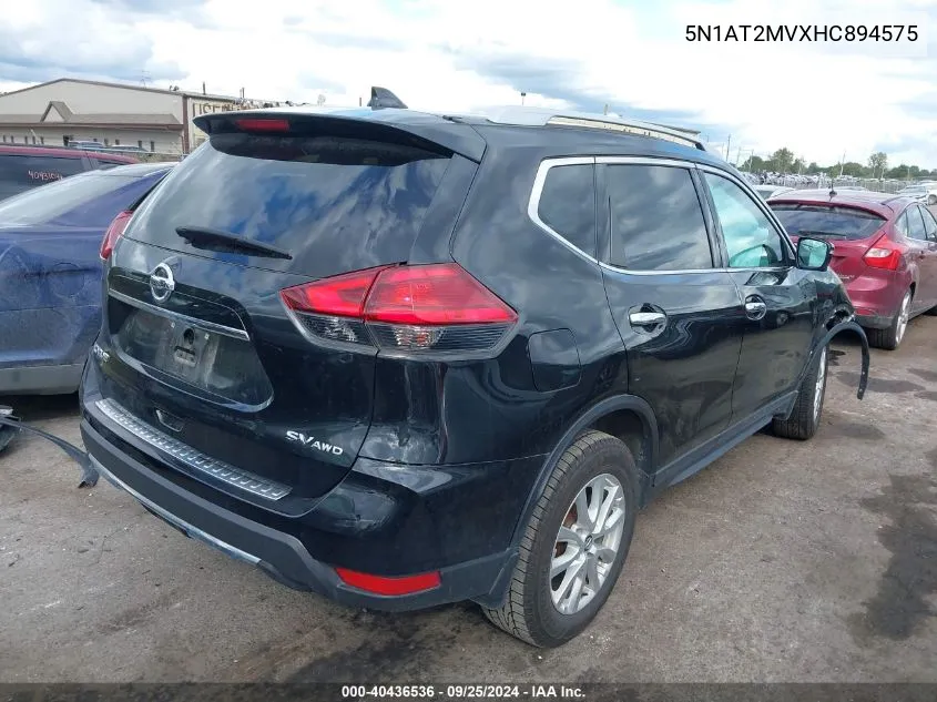 5N1AT2MVXHC894575 2017 Nissan Rogue Sv