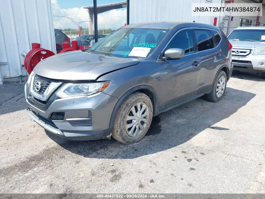 2017 Nissan Rogue S VIN: JN8AT2MT4HW384874 Lot: 40437022