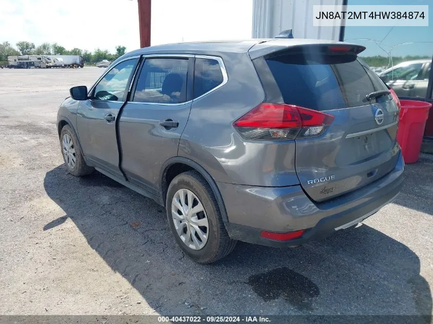 2017 Nissan Rogue S VIN: JN8AT2MT4HW384874 Lot: 40437022