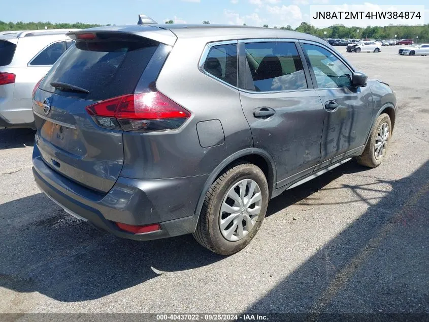 2017 Nissan Rogue S VIN: JN8AT2MT4HW384874 Lot: 40437022