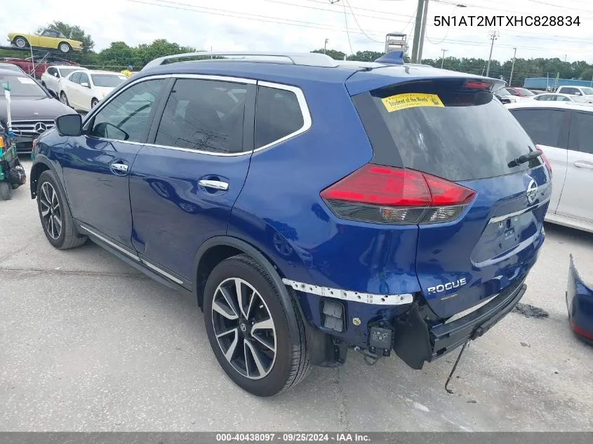 2017 Nissan Rogue Sl VIN: 5N1AT2MTXHC828834 Lot: 40438097