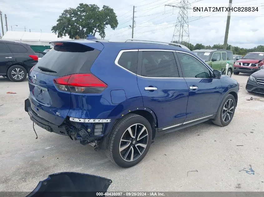 2017 Nissan Rogue Sl VIN: 5N1AT2MTXHC828834 Lot: 40438097