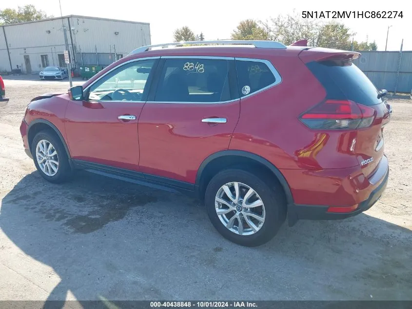 5N1AT2MV1HC862274 2017 Nissan Rogue Sv/Sl