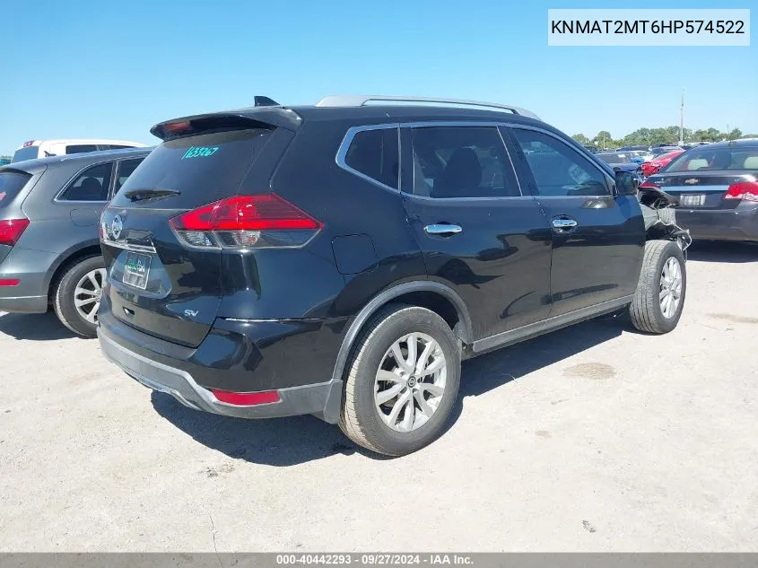 KNMAT2MT6HP574522 2017 Nissan Rogue Sv