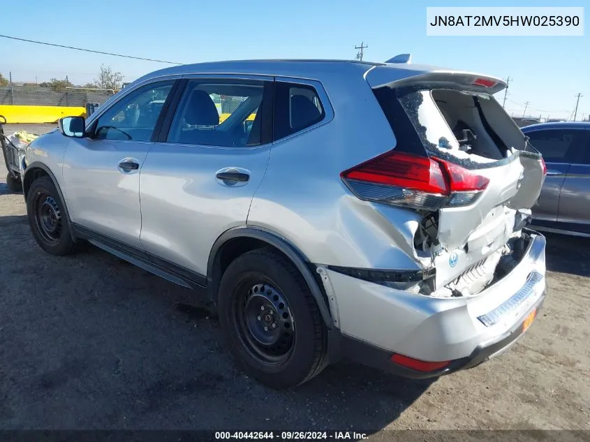 2017 Nissan Rogue S VIN: JN8AT2MV5HW025390 Lot: 40442644