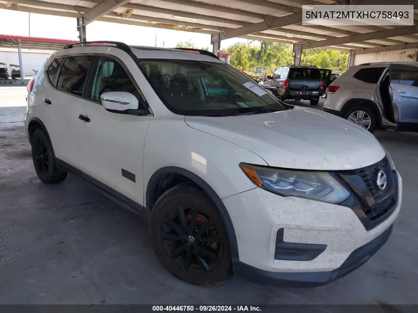 5N1AT2MTXHC758493 2017 Nissan Rogue Sv