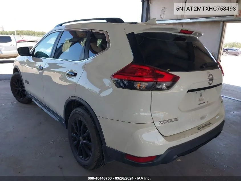 2017 Nissan Rogue Sv VIN: 5N1AT2MTXHC758493 Lot: 40446750