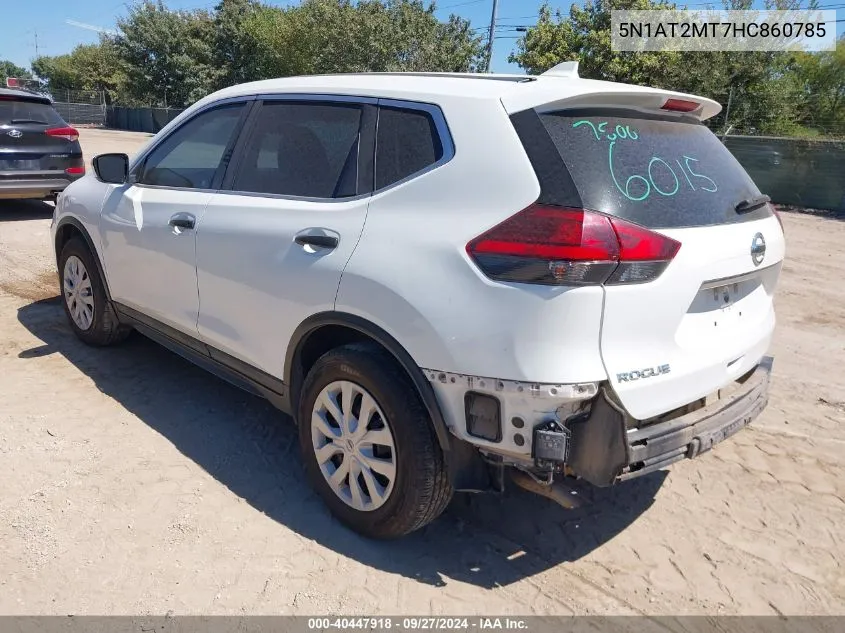 2017 Nissan Rogue S/Sl/Sv VIN: 5N1AT2MT7HC860785 Lot: 40447918