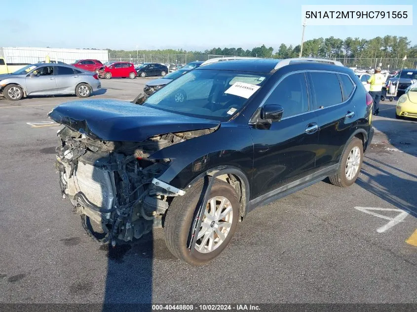 2017 Nissan Rogue Sv VIN: 5N1AT2MT9HC791565 Lot: 40448808