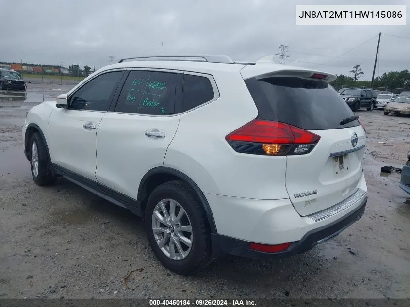 2017 Nissan Rogue S/Sl/Sv VIN: JN8AT2MT1HW145086 Lot: 40450184