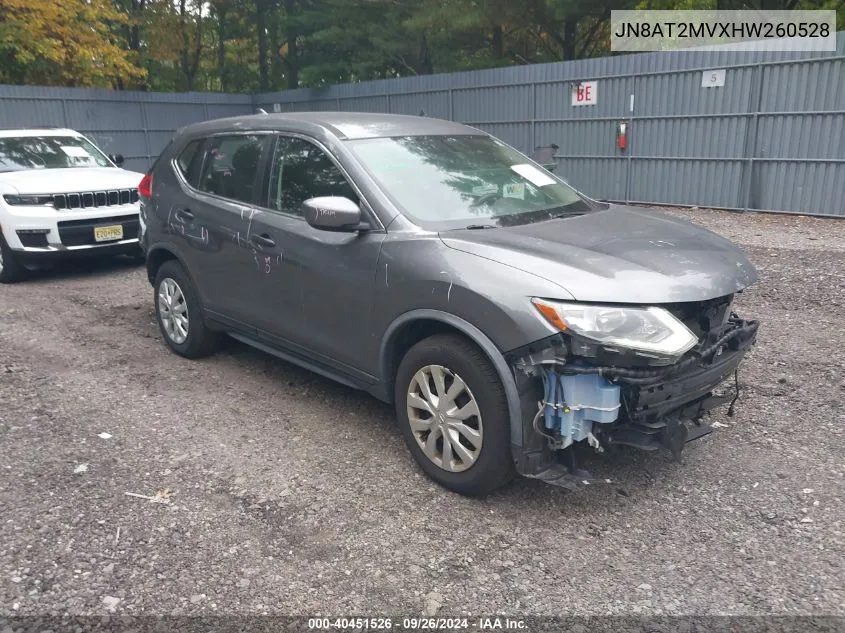 2017 Nissan Rogue S VIN: JN8AT2MVXHW260528 Lot: 40451526