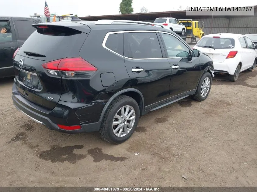 2017 Nissan Rogue S/Sl/Sv VIN: JN8AT2MT6HW143267 Lot: 40451979