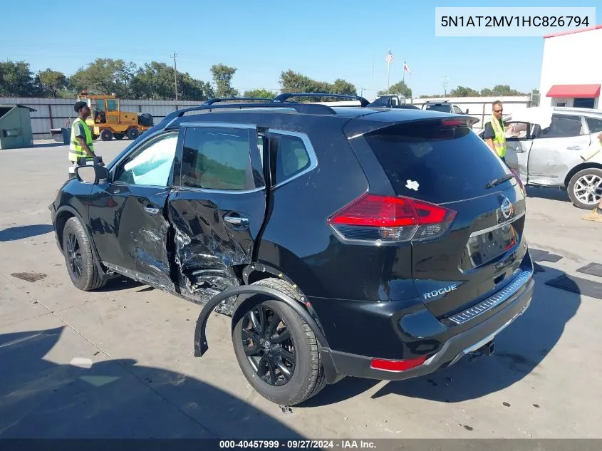 2017 Nissan Rogue Sv VIN: 5N1AT2MV1HC826794 Lot: 40457999