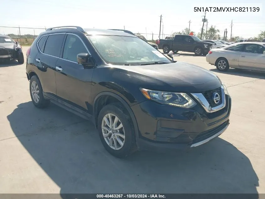 5N1AT2MVXHC821139 2017 Nissan Rogue Sv