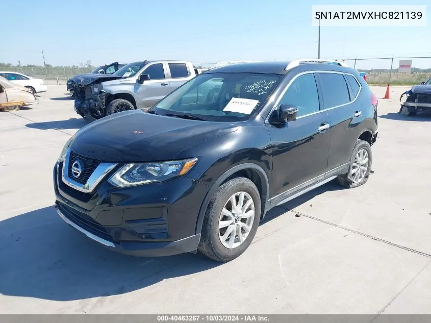 5N1AT2MVXHC821139 2017 Nissan Rogue Sv