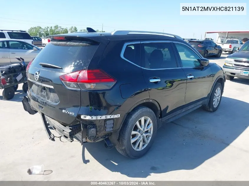 2017 Nissan Rogue Sv VIN: 5N1AT2MVXHC821139 Lot: 40463267