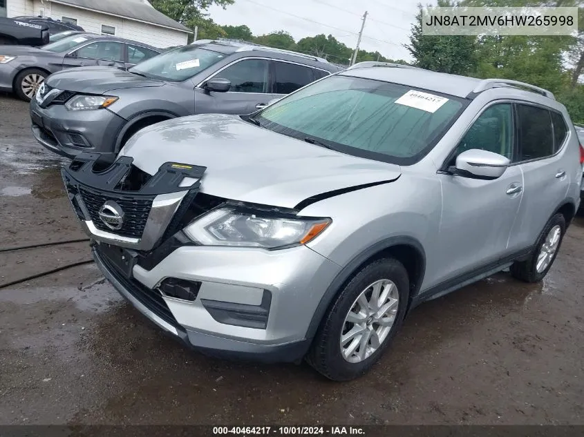 2017 Nissan Rogue Sv VIN: JN8AT2MV6HW265998 Lot: 40464217