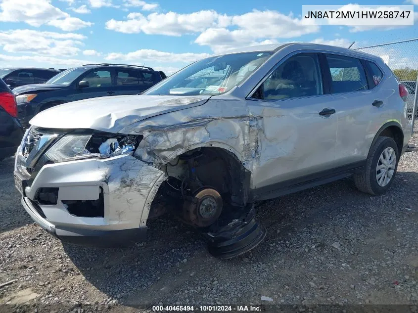 2017 Nissan Rogue S VIN: JN8AT2MV1HW258747 Lot: 40465494