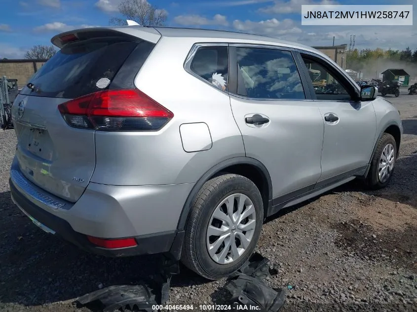 JN8AT2MV1HW258747 2017 Nissan Rogue S