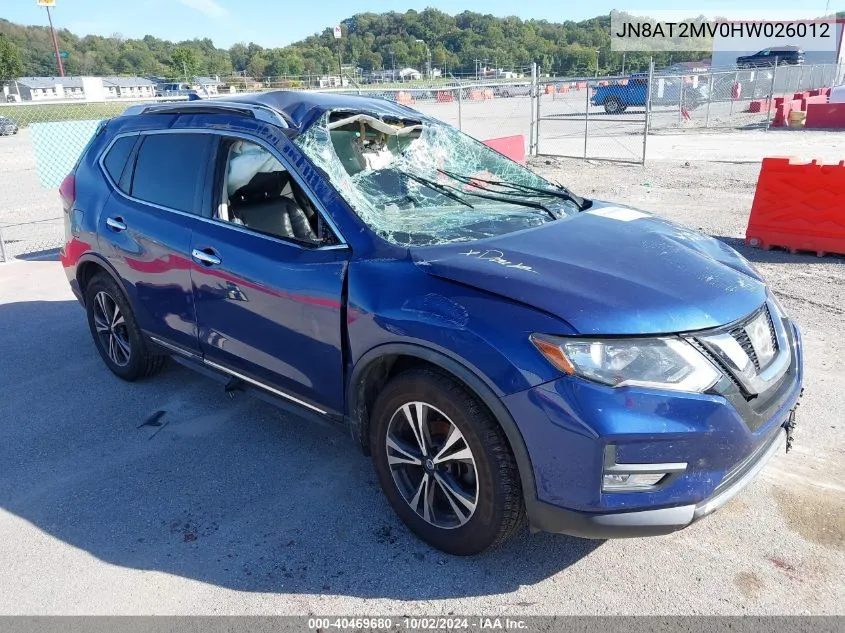 2017 Nissan Rogue Sl VIN: JN8AT2MV0HW026012 Lot: 40469680