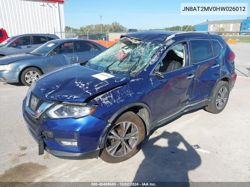 2017 Nissan Rogue Sl VIN: JN8AT2MV0HW026012 Lot: 40469680