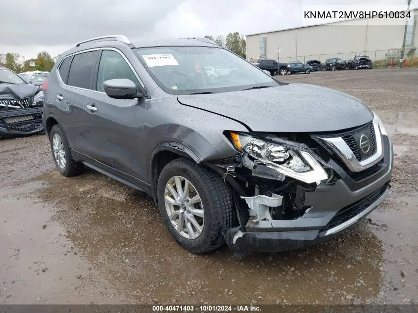 2017 Nissan Rogue Sv VIN: KNMAT2MV8HP610034 Lot: 40471403