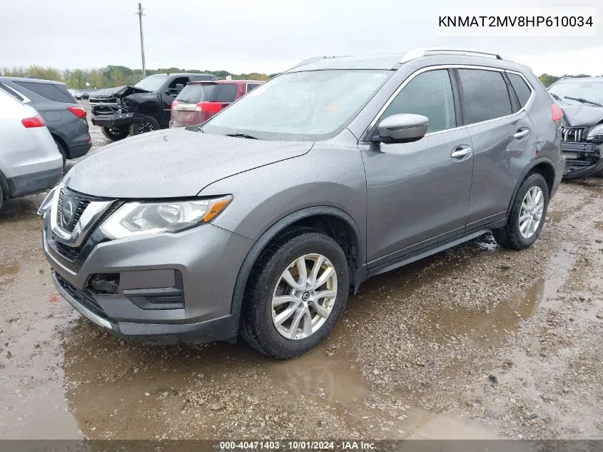 2017 Nissan Rogue Sv VIN: KNMAT2MV8HP610034 Lot: 40471403