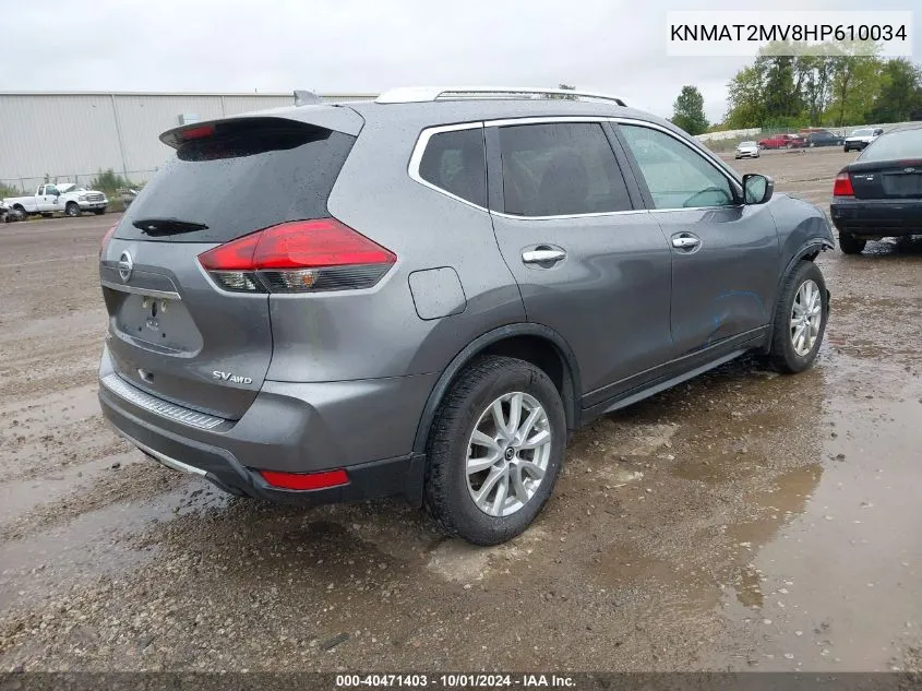 2017 Nissan Rogue Sv VIN: KNMAT2MV8HP610034 Lot: 40471403