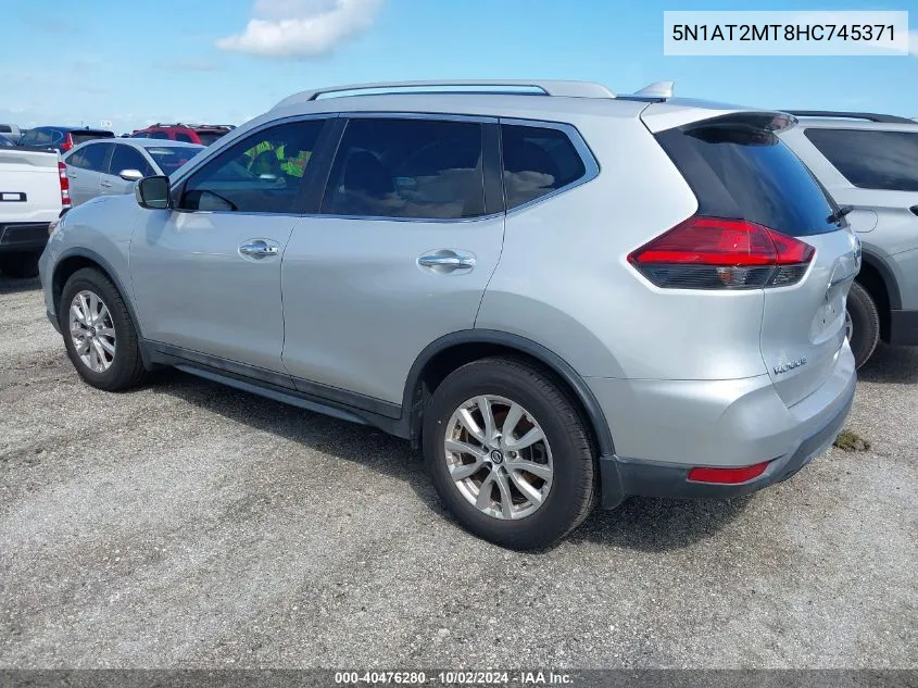 2017 Nissan Rogue Sv VIN: 5N1AT2MT8HC745371 Lot: 40476280