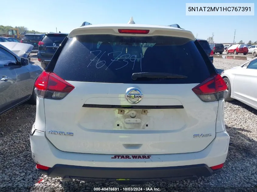 2017 Nissan Rogue Sv VIN: 5N1AT2MV1HC767391 Lot: 40476691