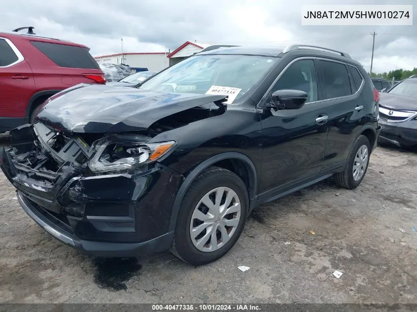 2017 Nissan Rogue S VIN: JN8AT2MV5HW010274 Lot: 40477335