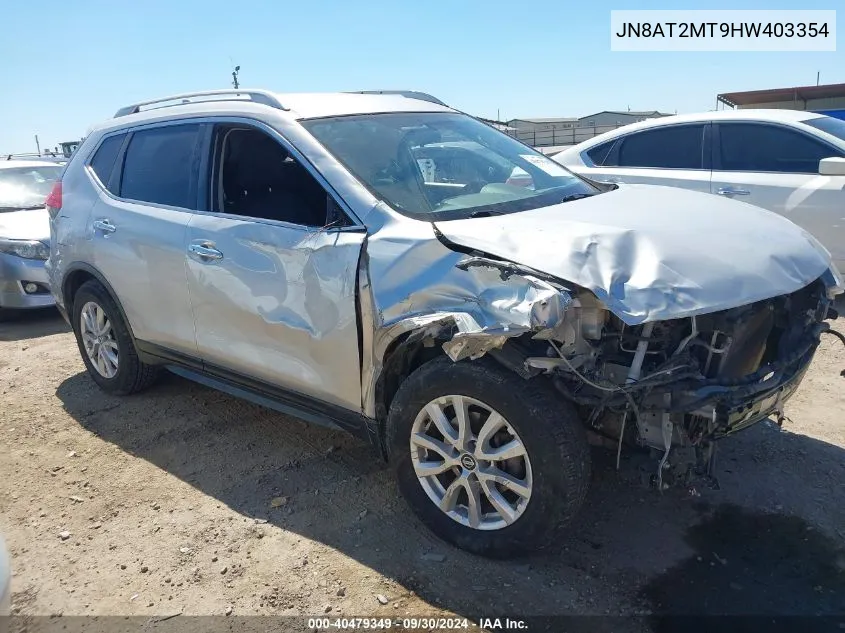 2017 Nissan Rogue Sv VIN: JN8AT2MT9HW403354 Lot: 40479349