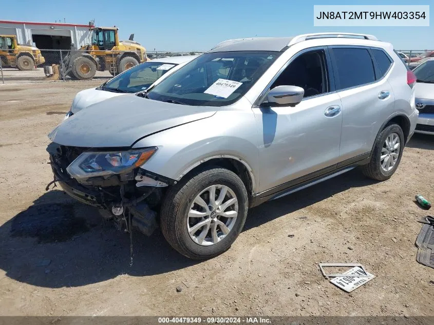 2017 Nissan Rogue Sv VIN: JN8AT2MT9HW403354 Lot: 40479349