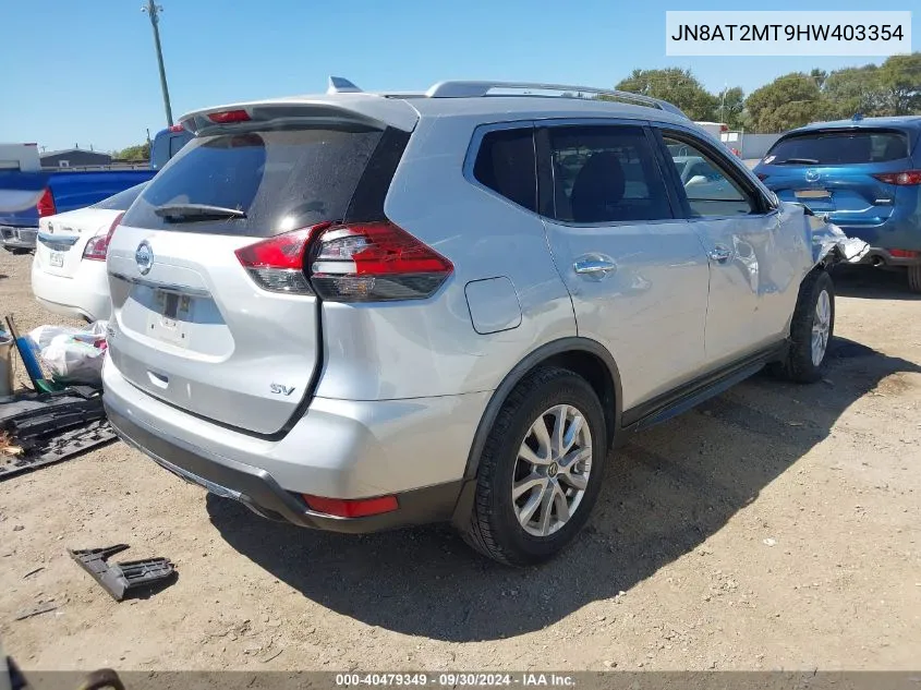 2017 Nissan Rogue Sv VIN: JN8AT2MT9HW403354 Lot: 40479349