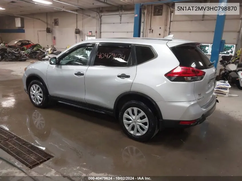 2017 Nissan Rogue S VIN: 5N1AT2MV3HC798870 Lot: 40479624