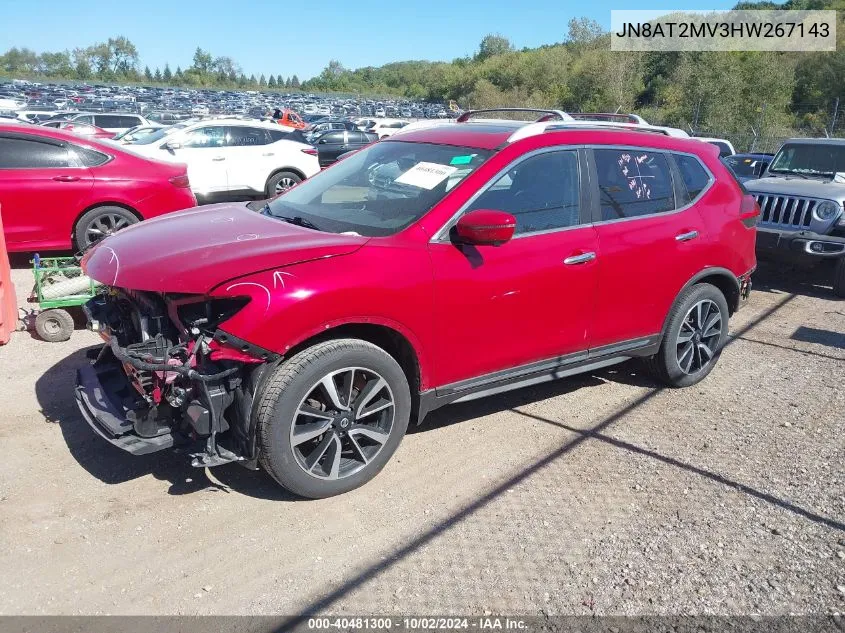 2017 Nissan Rogue Sl VIN: JN8AT2MV3HW267143 Lot: 40481300