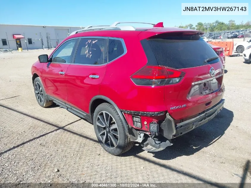 2017 Nissan Rogue Sl VIN: JN8AT2MV3HW267143 Lot: 40481300